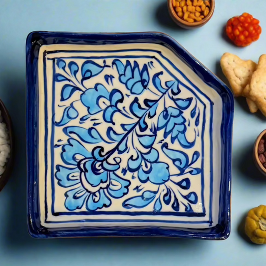 Handcrafted Blue Pottery - Small Plate